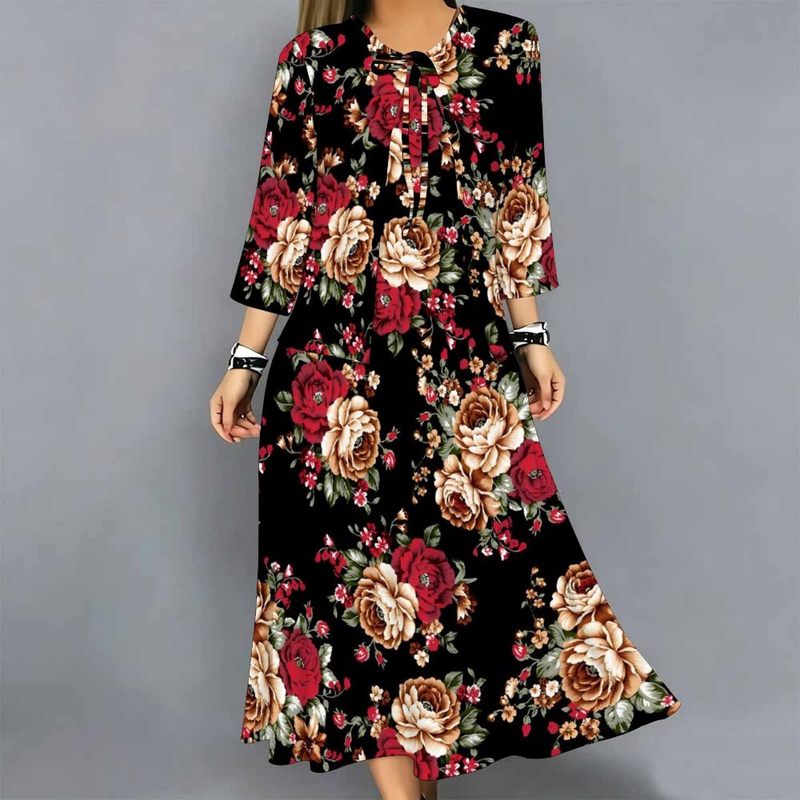 Women 2 Piece Dress Set Print  - Midi Skirt Floral review and price