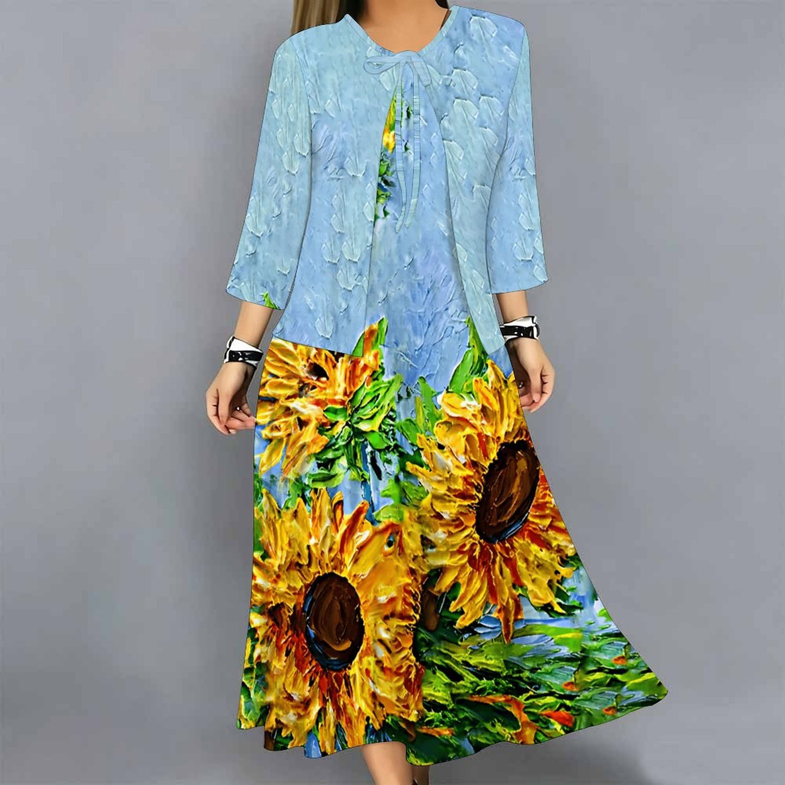 Women 2 Piece Dress Set Print  - Midi Skirt Floral review and price
