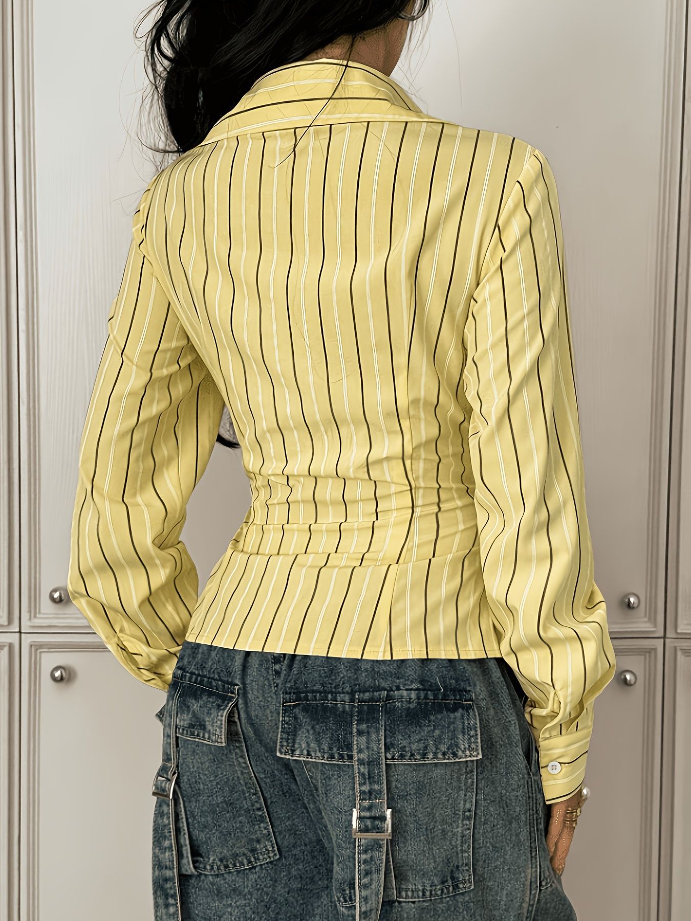 Women Yellow Black Striped Lon - Crop Top Crochet review and price