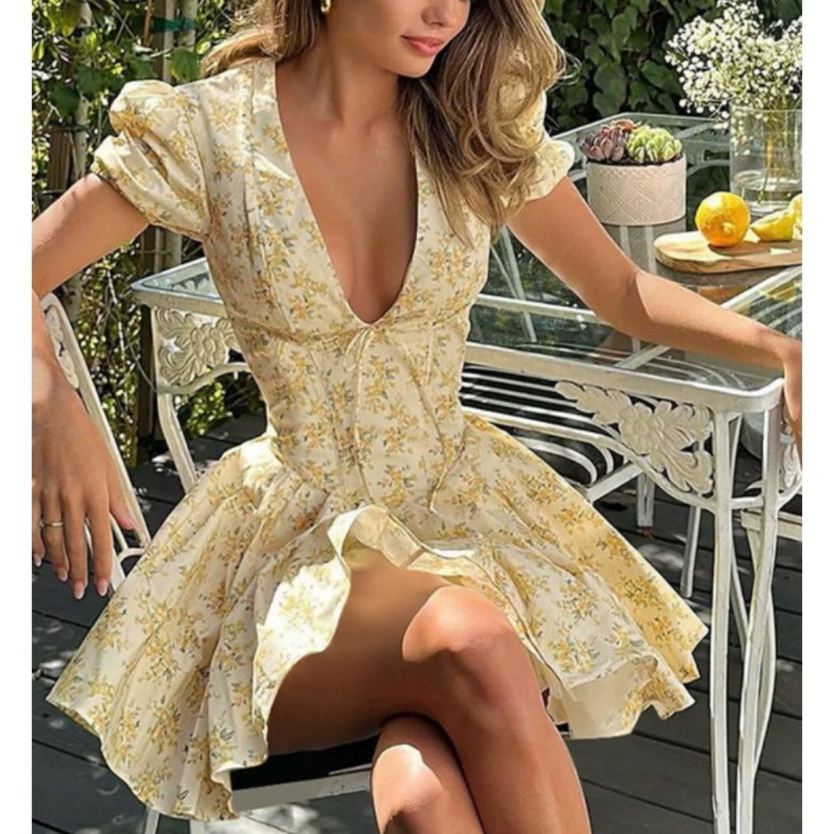 4XL French Floral Dress Plus S - Romper Floral Print review and price