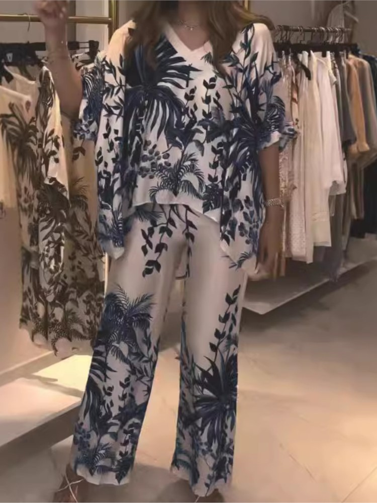 Elegant Two Piece Office Suit  - Romper Floral Print review and price