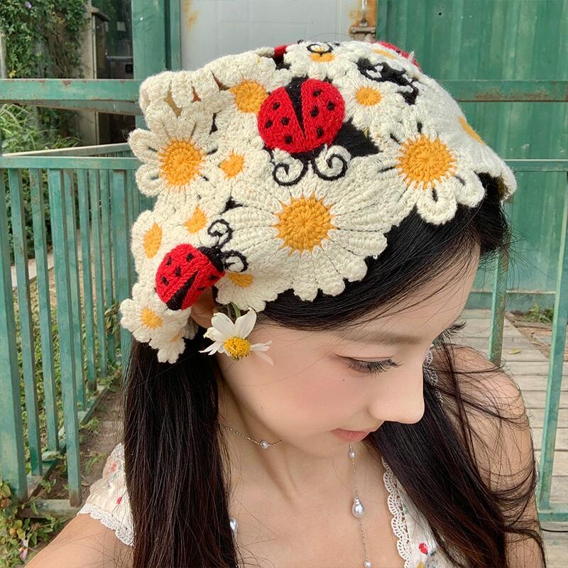 Korean Sweet Cute Handmade Cro - Headband Summer Knit review and price