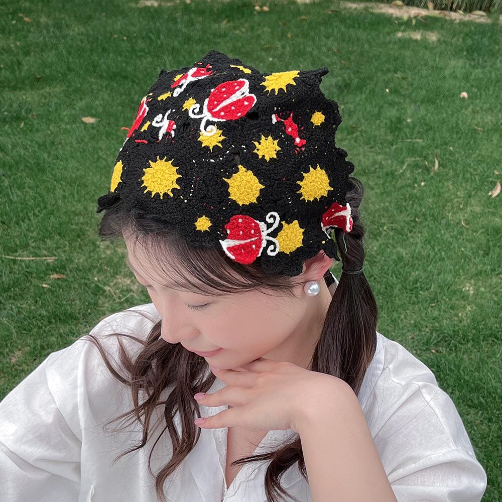 Korean Sweet Cute Handmade Cro - Headband Summer Knit review and price