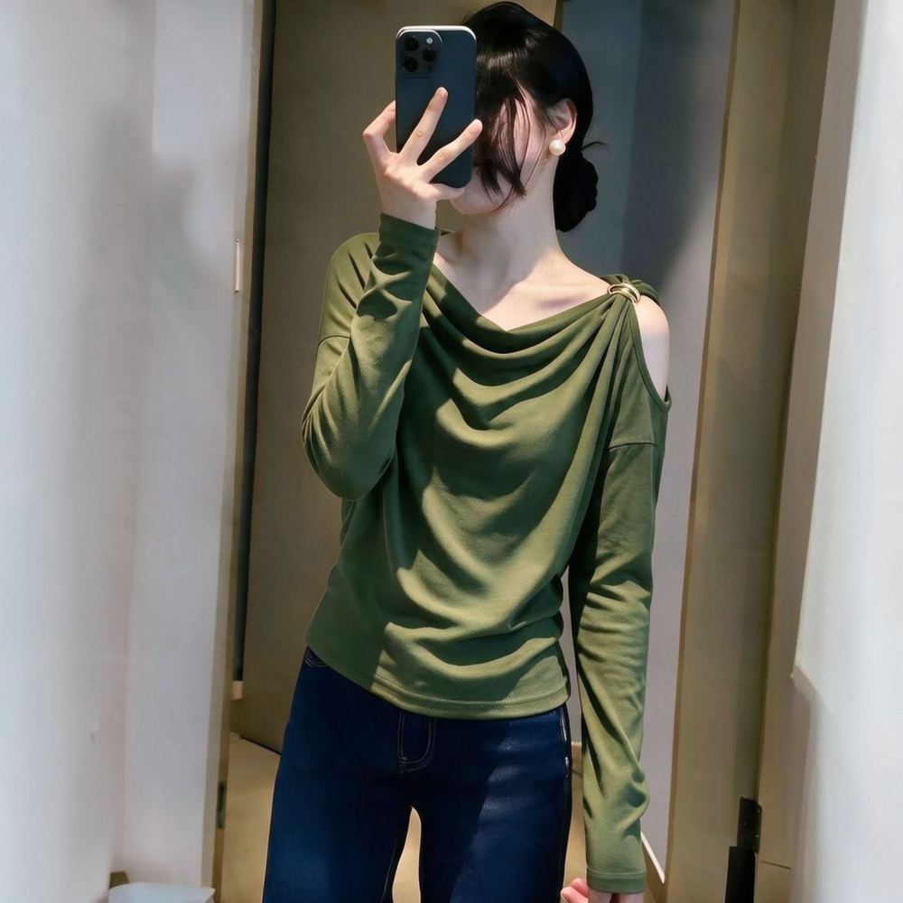 Women Slimming Long Sleeve Top - Blouse Off Shoulder review and price
