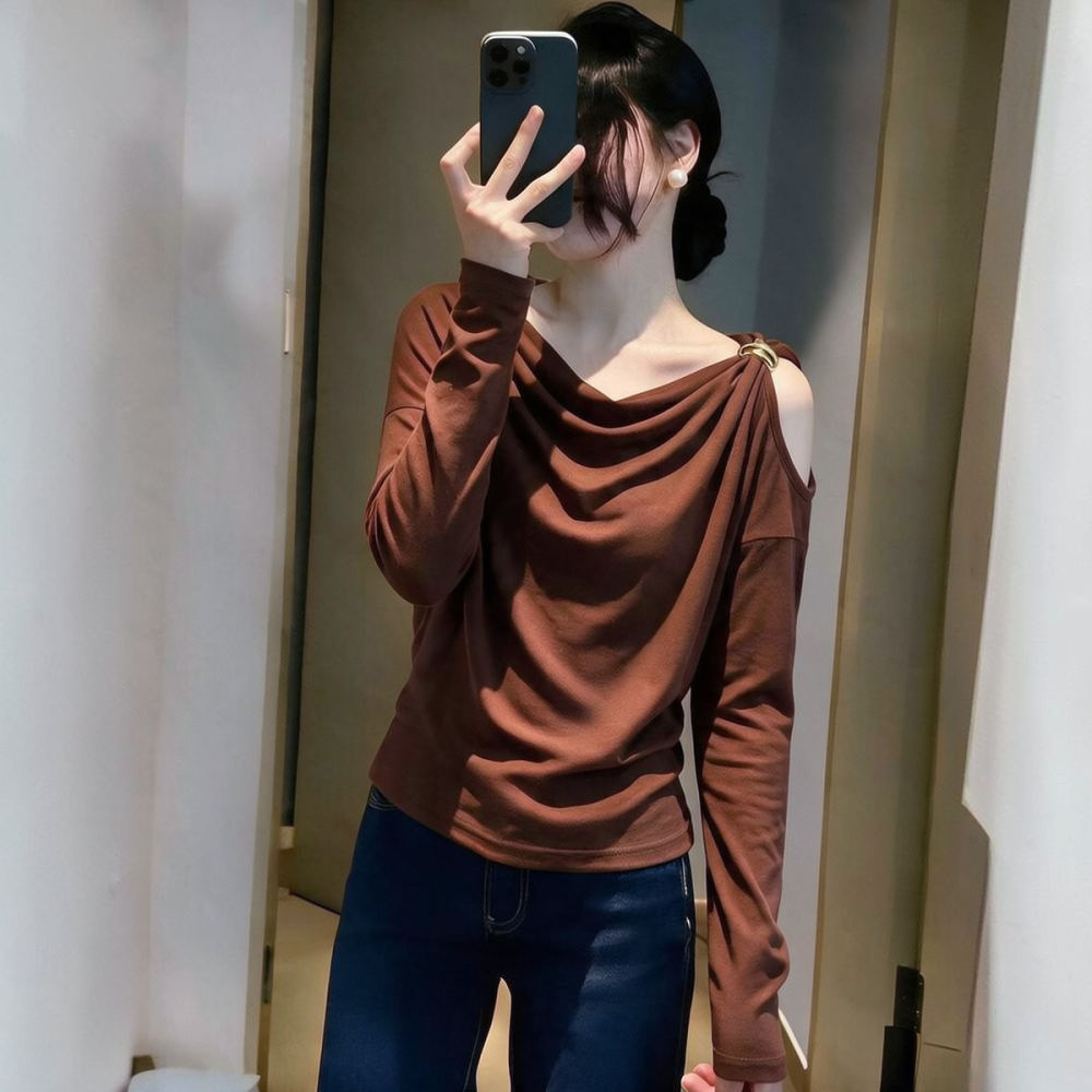 Women Slimming Long Sleeve Top - Blouse Off Shoulder review and price